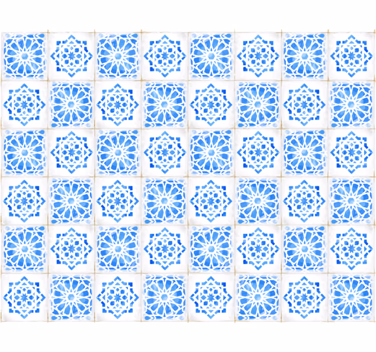 Rulou geam albastru cu modele albastre intricate - TenStickers