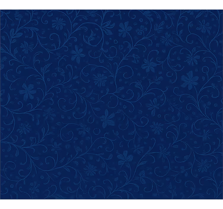 Rulou geam albastru cu model floral bleumarin - TenStickers