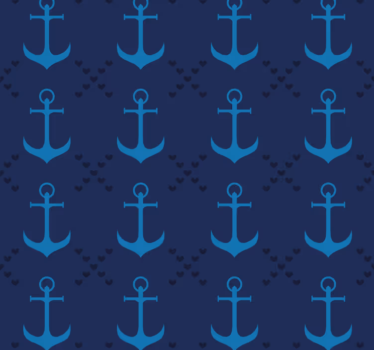 Rulou geam albastru cu ancore bleumarin - TenStickers