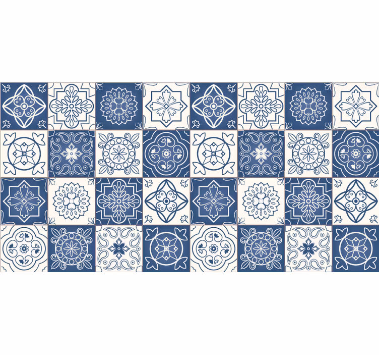 Rulou geam albastru cu print ceramic albastru - TenStickers