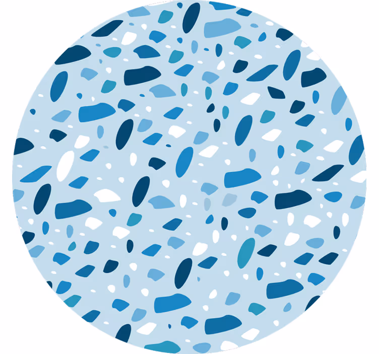 Rulou geam albastru textură terrazzo albastră - TenStickers