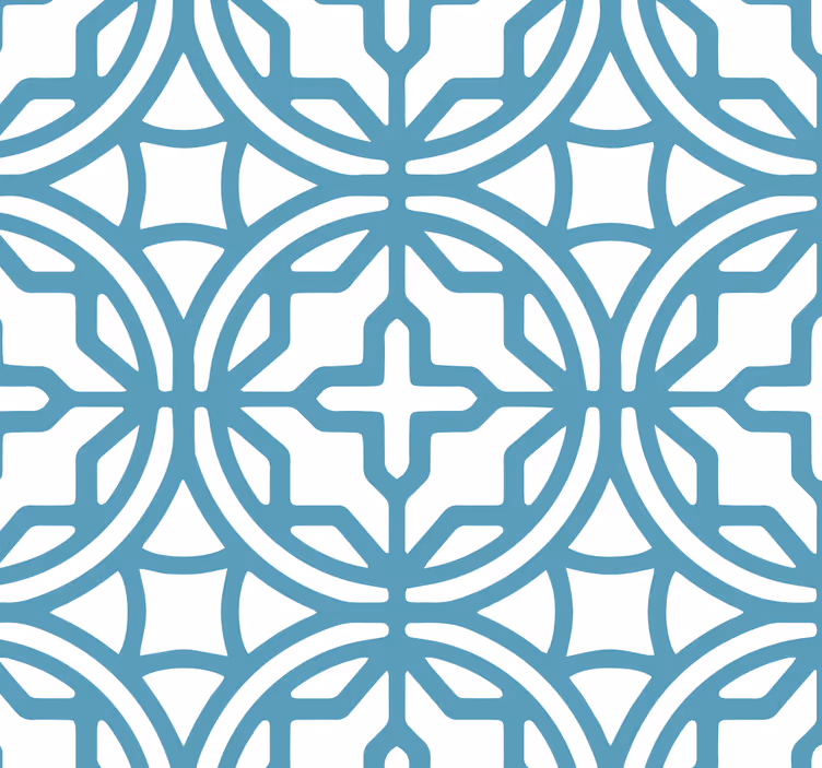 Rulou geam albastru cu model geometric turcoaz - TenStickers