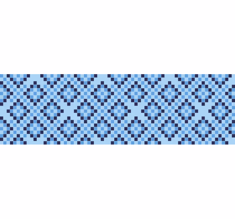 Rulou geam albastru cu model pixel geometric - TenStickers