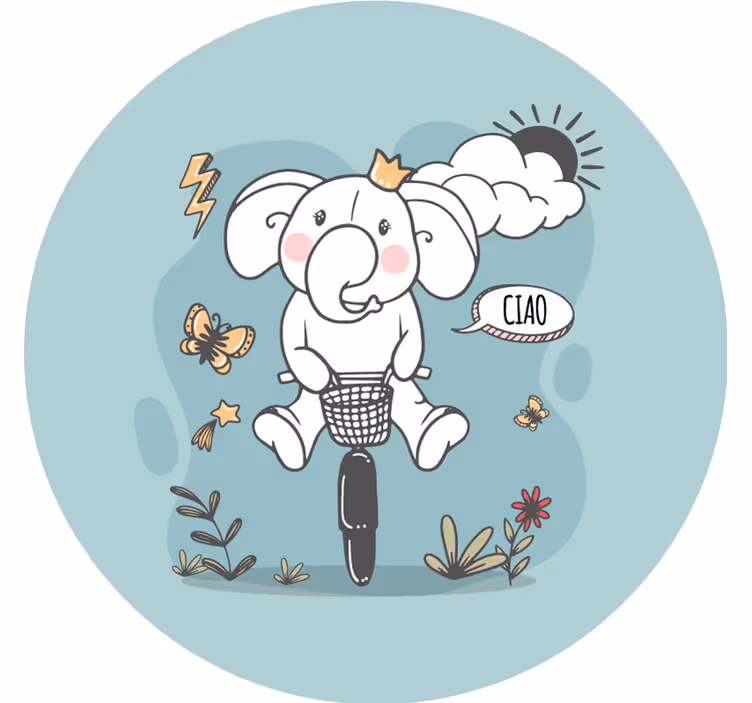 Rulou geam albastru salut elefant - TenStickers
