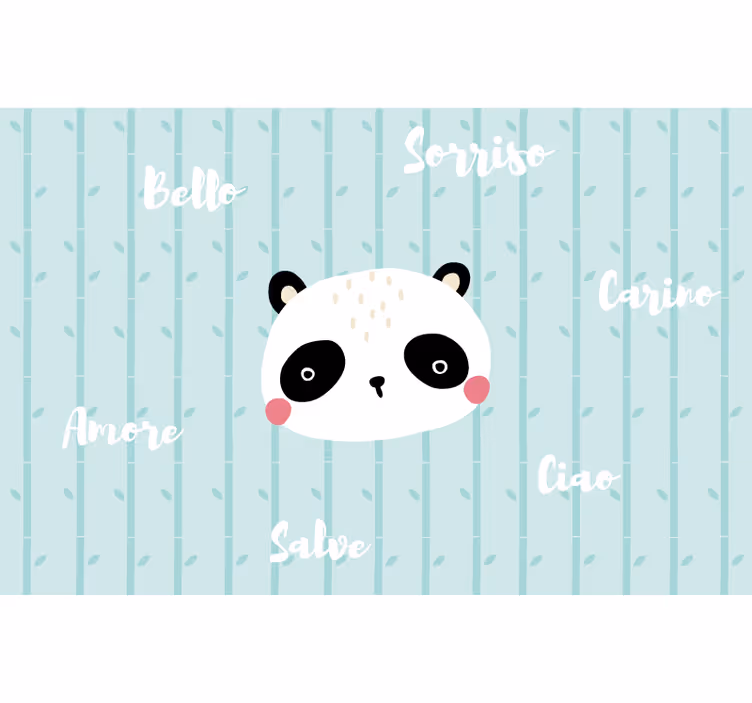 Rulou geam albastru panda în nori - TenStickers