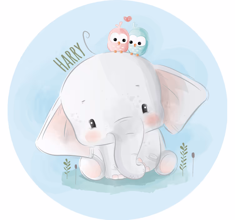 Rulou geam albastru elefant mare albastru - TenStickers