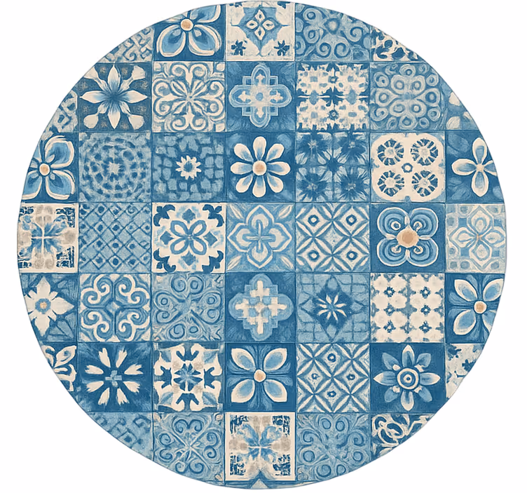 Rulou geam albastru plăci mozaic circulare - TenStickers