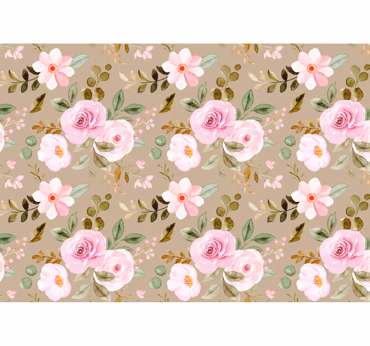 Rulou geam salon textură trandafiri bej vintage - TenStickers