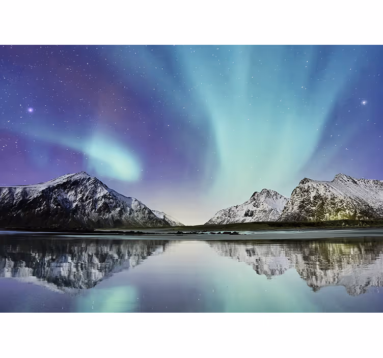 Rulou geam salon lacul aurorilor boreale - TenStickers