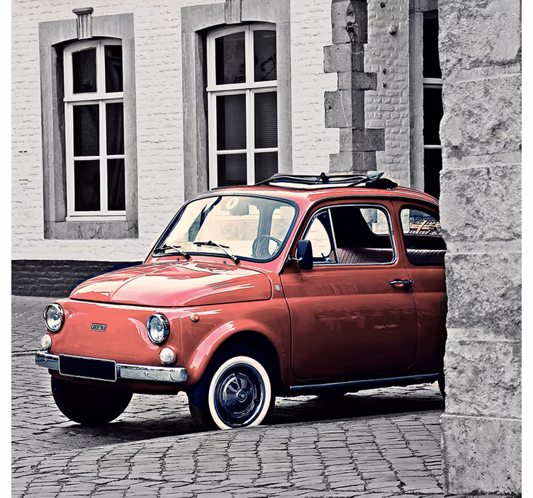 Rulou geam salon fiat 500 vintage - TenStickers