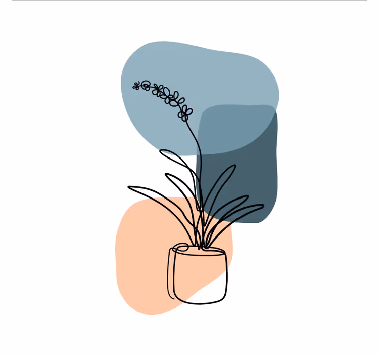 Rulou geam salon design minimalist cu orhidee - TenStickers