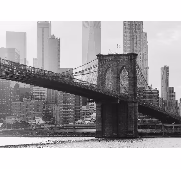 Rulou geam salon imagine pod brooklyn alb-negru - TenStickers