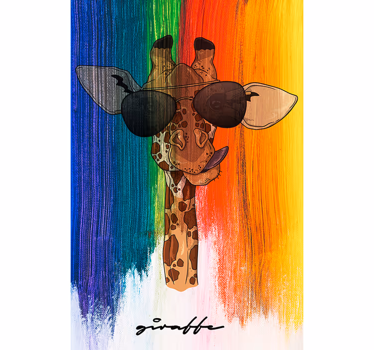 Rulou geam salon giraffa curcubeu - TenStickers