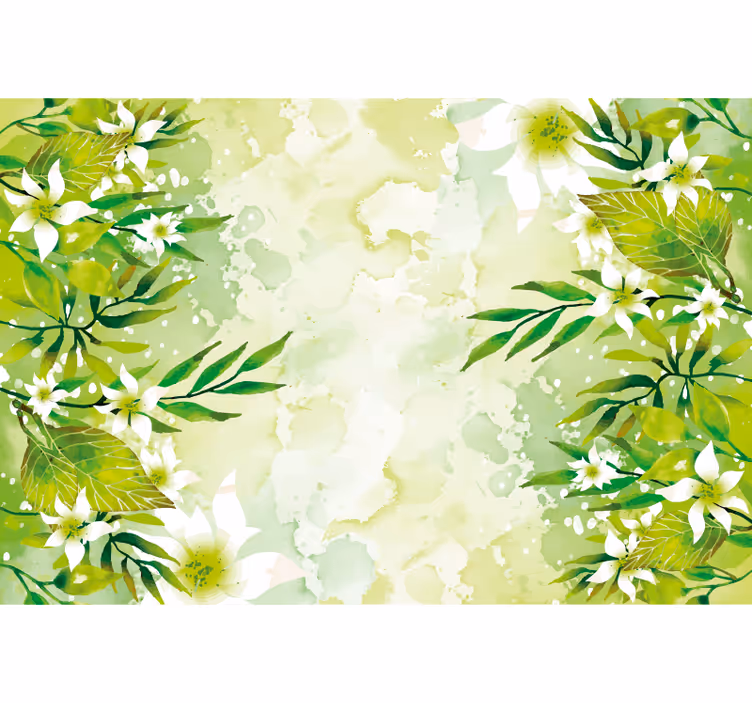 Rulou geam verde cu motive florale verzi - TenStickers