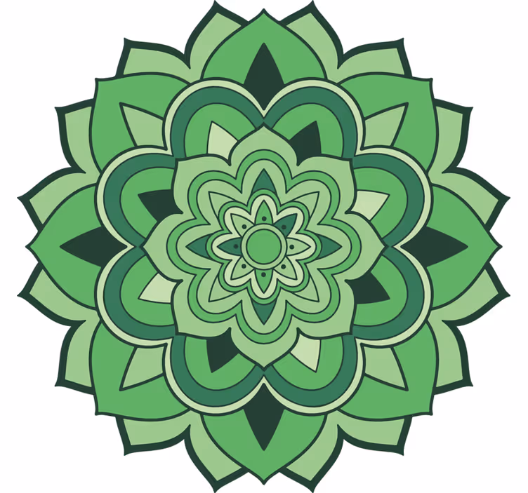 Rulou geam verde mandala verde - TenStickers