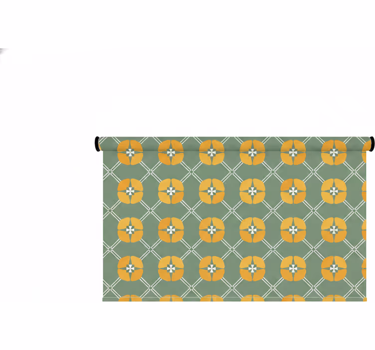 Rulou geam verde cu model floral vintage verde - TenStickers