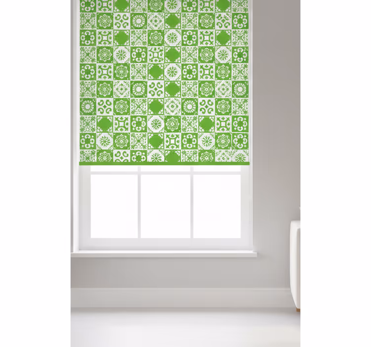 Rulou geam verde abstract verde și alb - TenStickers