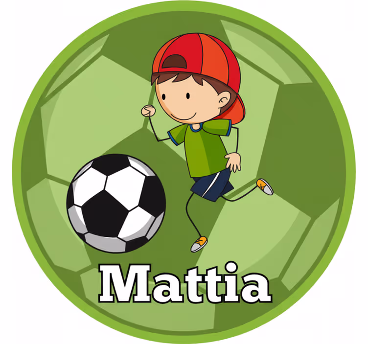 Rulou geam verde design fotbal cu nume personalizabil - TenStickers