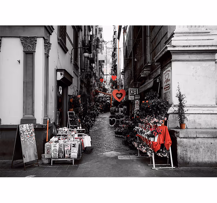 Rulou geam salon stradă mică din napoli - TenStickers