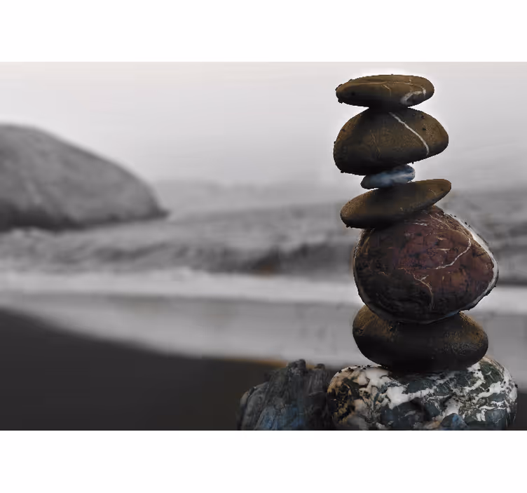 Rulou geam salon stânci turn zen - TenStickers