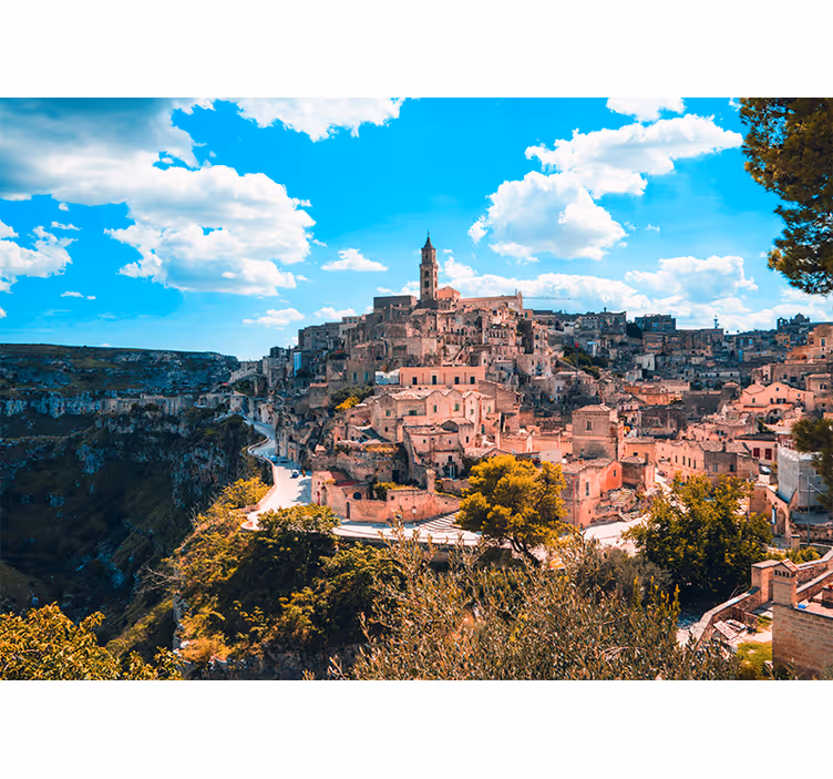Rulou geam salon peisaj urban matera - TenStickers