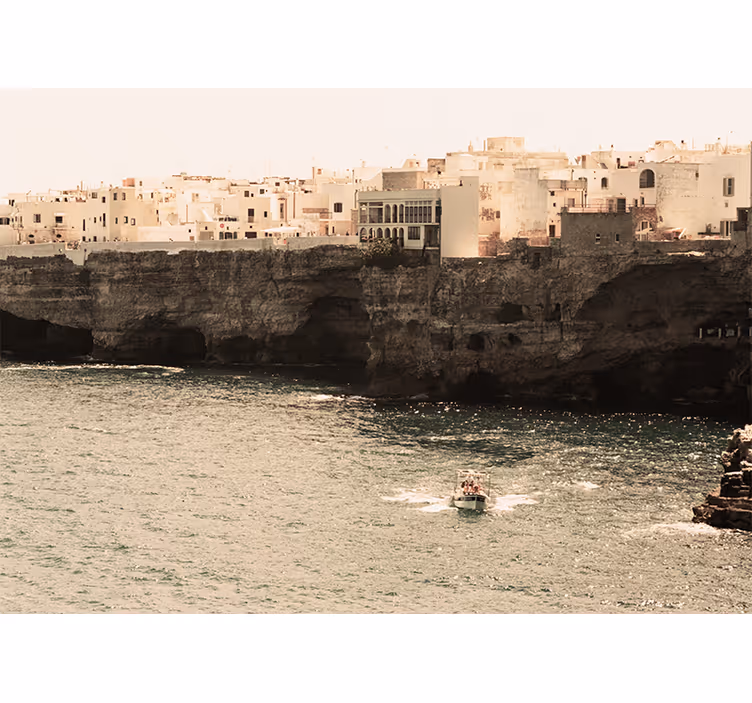 Rulou geam salon peisaj marin polignano - TenStickers