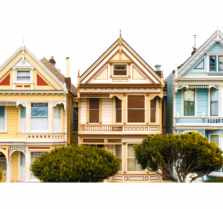 Rulou geam salon case vintage din san francisco - TenStickers
