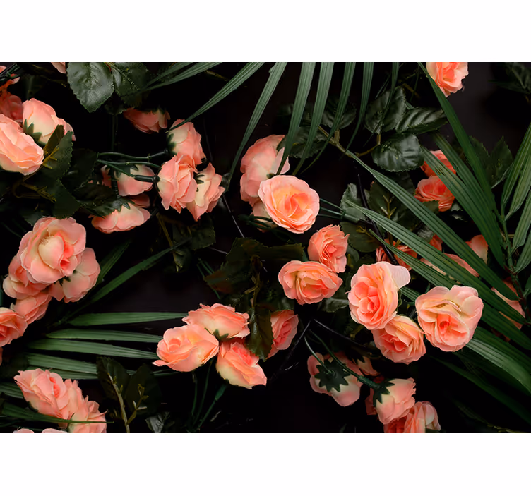 Rulou geam salon flori cu palme - TenStickers