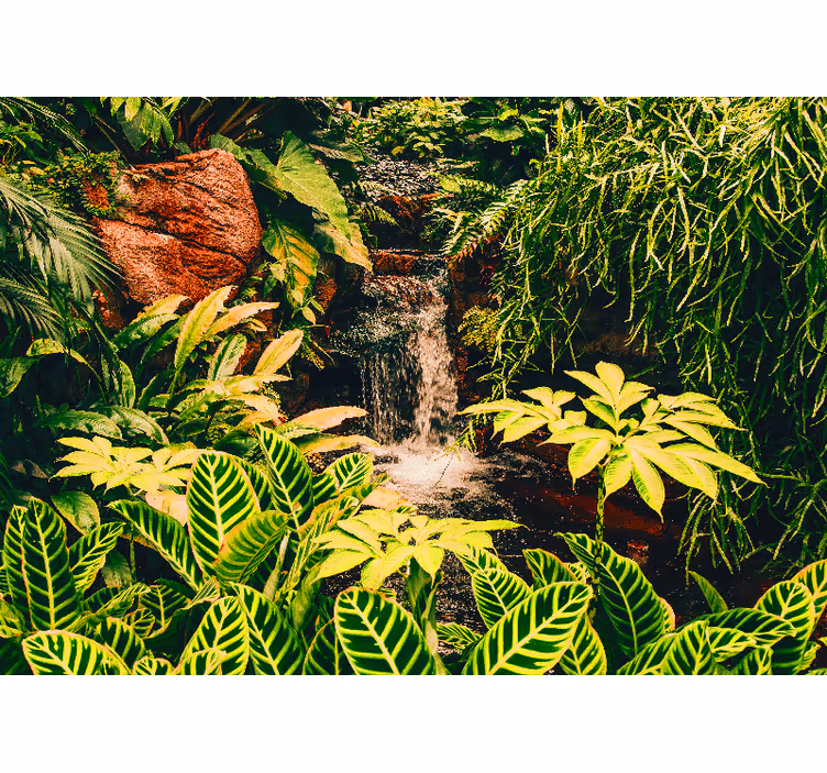 Rulou geam salon peisaj cu pădure tropicală - TenStickers