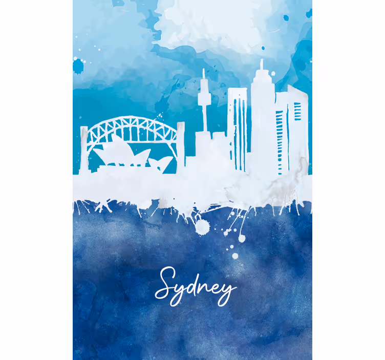 Rulou geam salon peisaj sydney acuarelă - TenStickers
