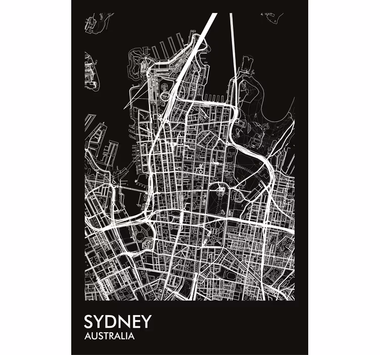 Rulou geam salon hartă sydney - TenStickers