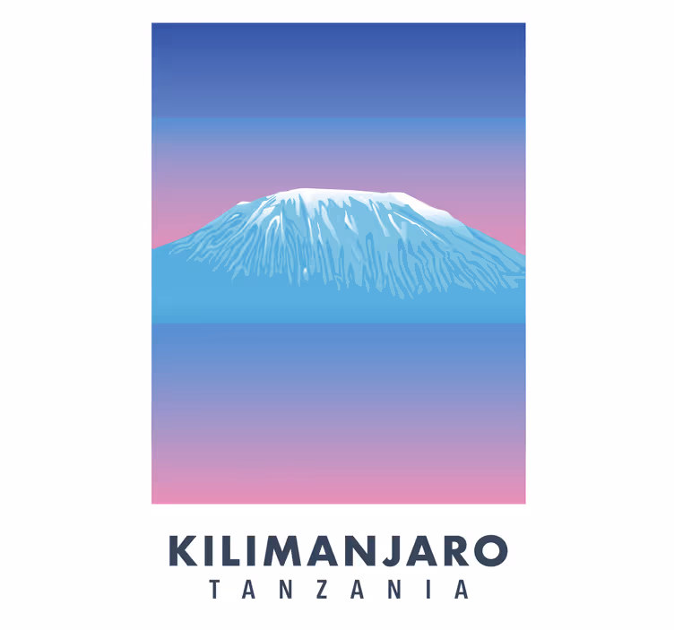 Rulou geam salon pânză retro kilimanjaro - TenStickers