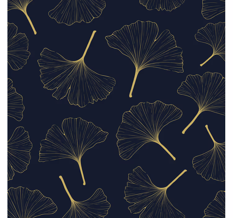 Rulou geam salon frunze de ginkgo 3d aurii - TenStickers