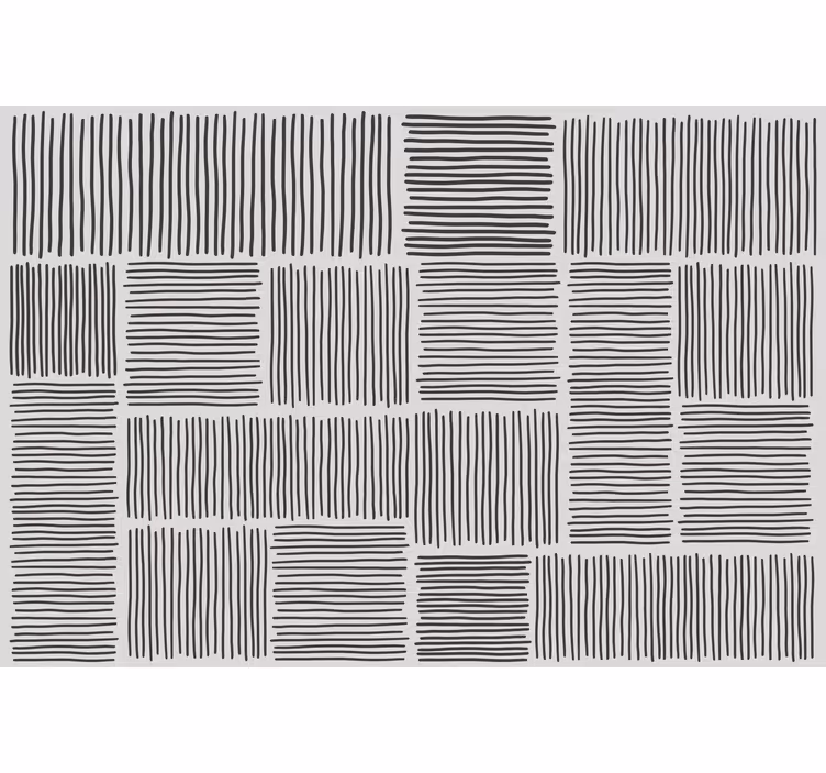 Rulou geam salon linii alb-negru stil mid-century - TenStickers