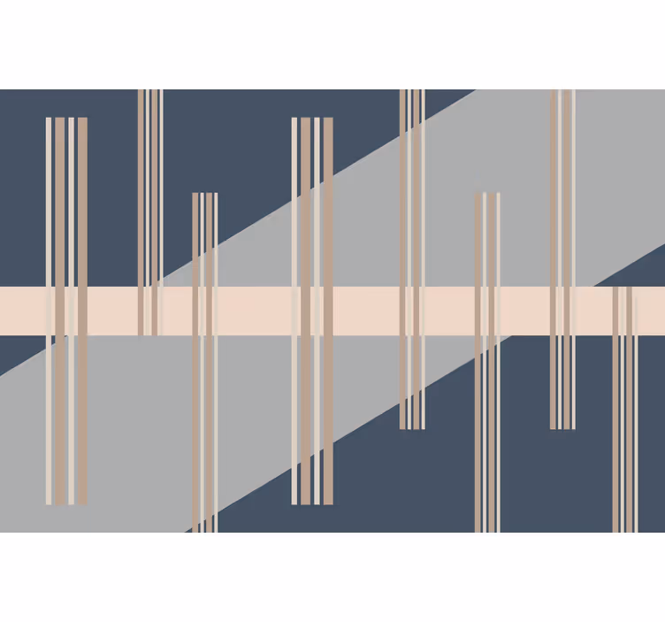 Rulou geam salon stil abstract gri mid-century - TenStickers