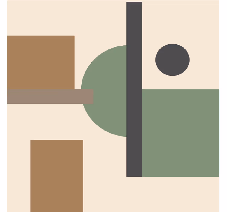 Rulou geam salon artă geometrică culori naturale - TenStickers