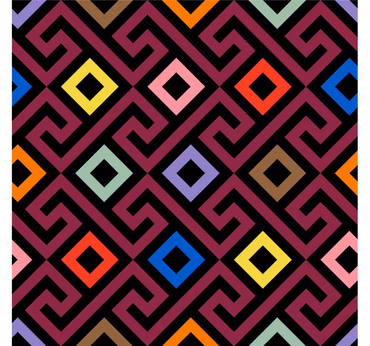 Rulou geam salon model labirint geometric colorat - TenStickers