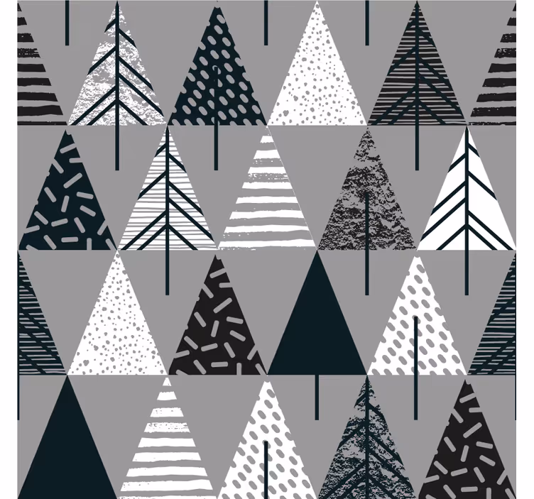 Rulou geam salon cu arbori minimalisti stil nordic - TenStickers