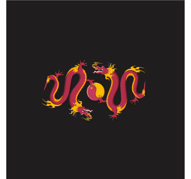 Rulou geam salon dragonii yin și yang - TenStickers