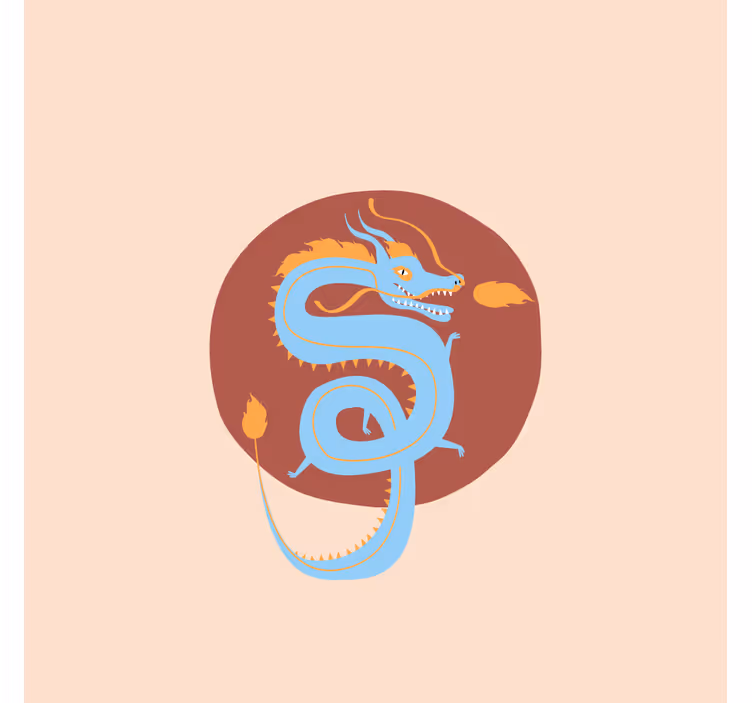 Rulou geam salon dragon albastru deschis - TenStickers