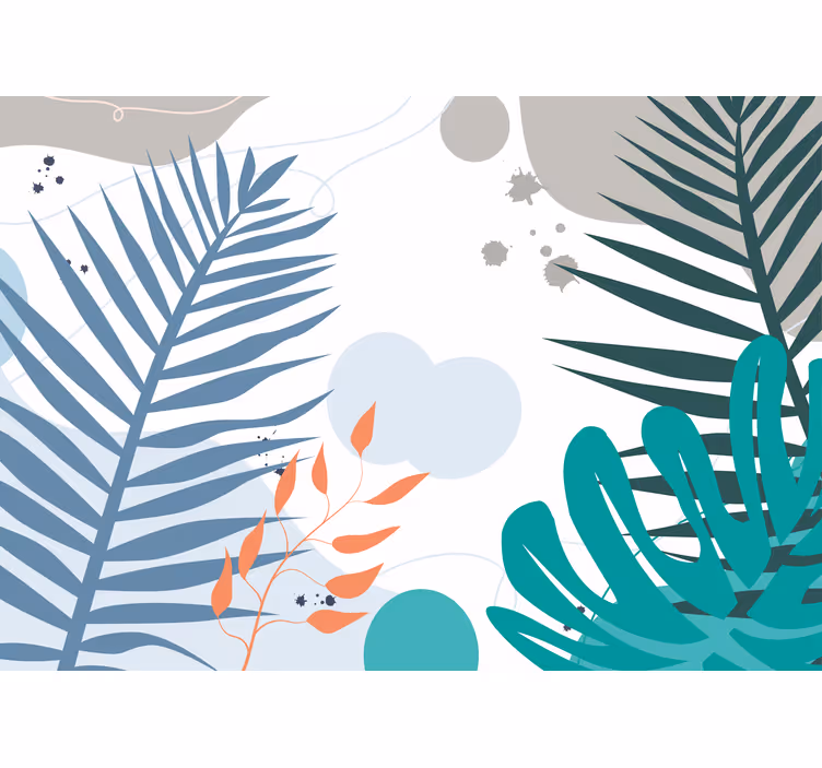 Rulou geam salon frunze tropicale colorate - TenStickers