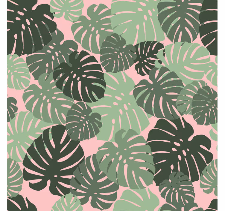 Rulou geam salon frunze monstera roz - TenStickers