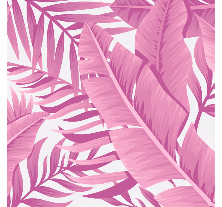 Rulou geam salon frunze de palmier roz tropicale - TenStickers