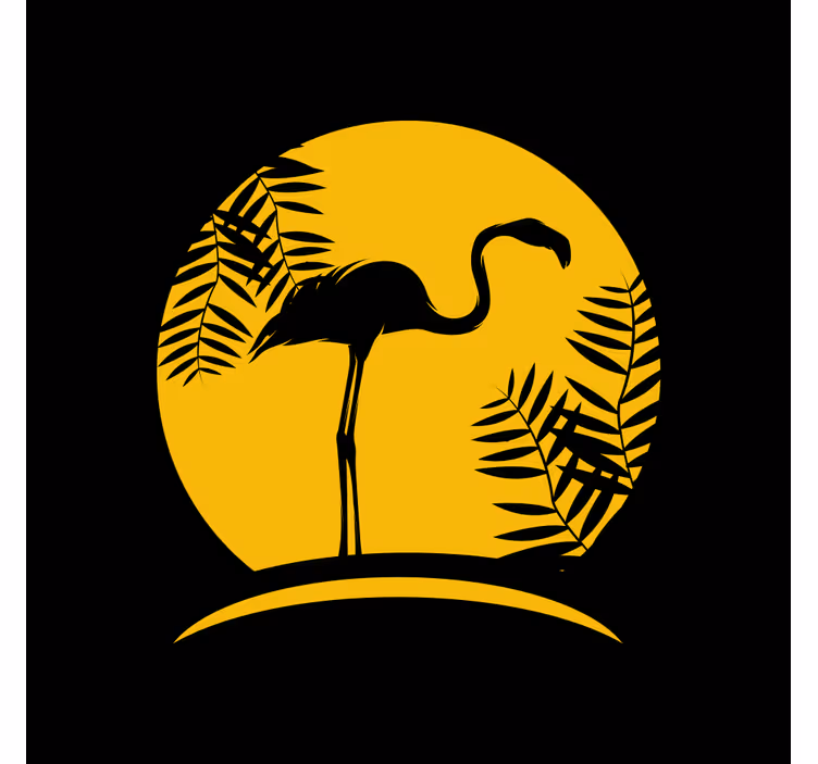 Rulou geam salon flamingo negru cu lună - TenStickers