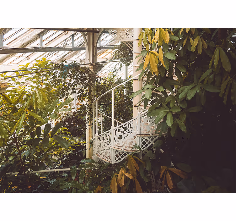 Rulou geam salon stil botanic cottagecore - TenStickers