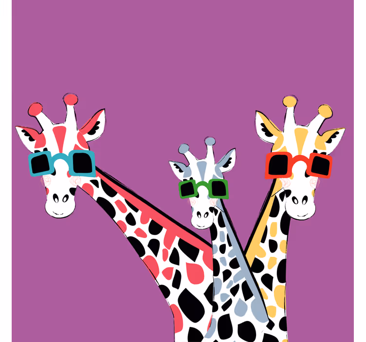 Rulou geam salon girafe amuzante cu ochelari de soare - TenStickers