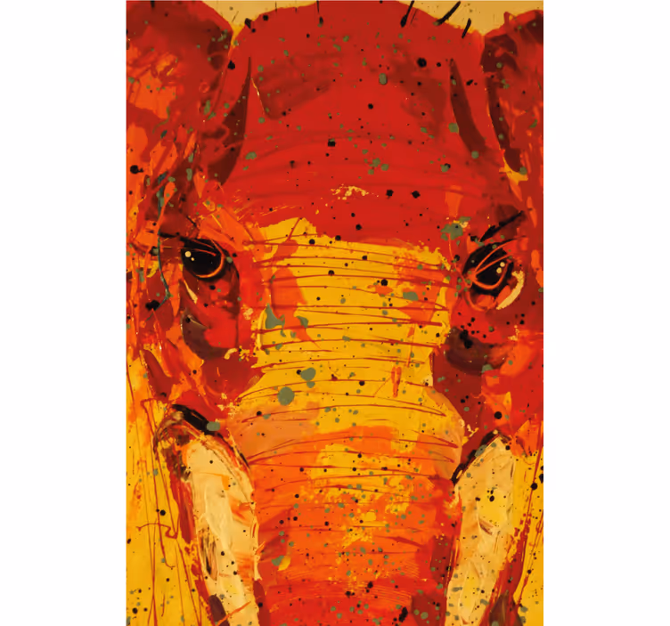 Rulou geam salon față de elefant colorat artistic - TenStickers