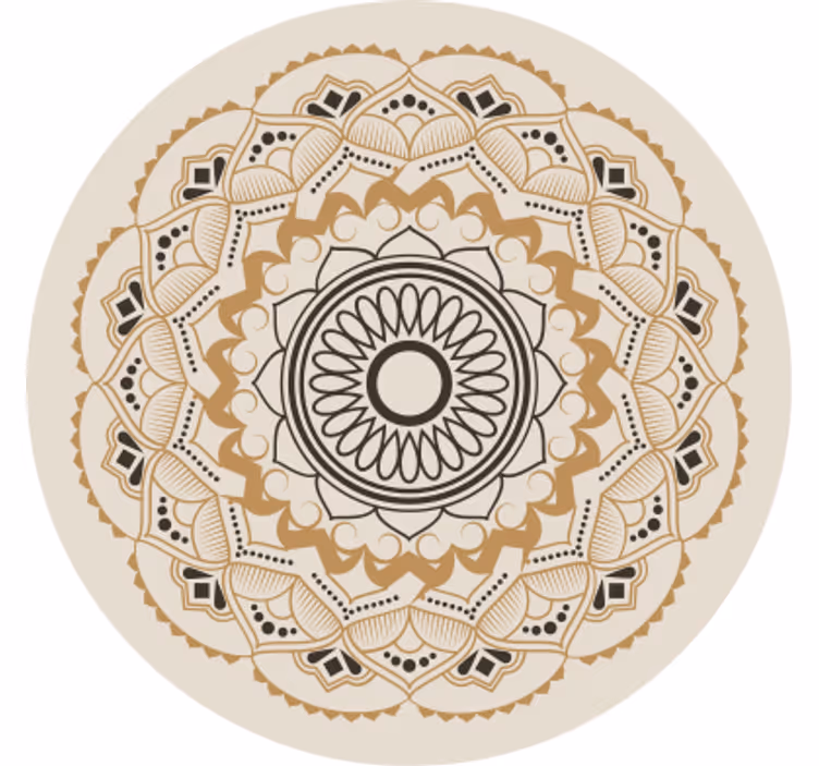 Rulou geam bej cu design mandala circular bej - TenStickers