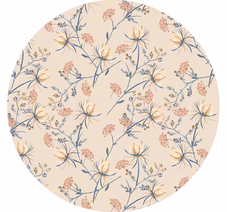 Rulou geam bej cu model floral botanic - TenStickers