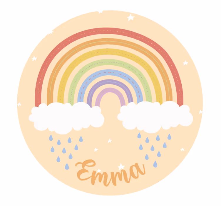 Rulou geam bej curcubeu acquarelă cu nume - TenStickers